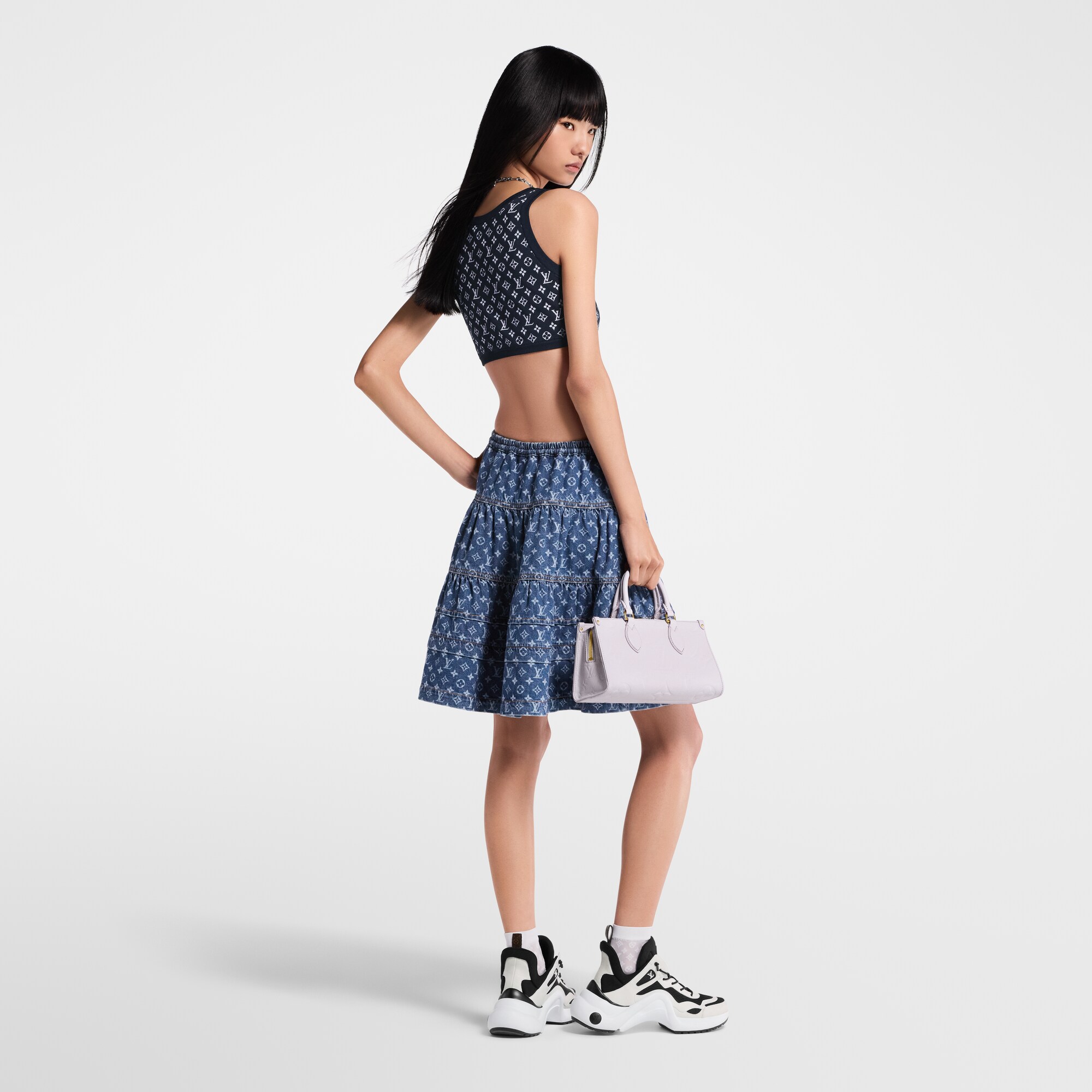 Monogram Jacquard Knit Crop Top  in Women