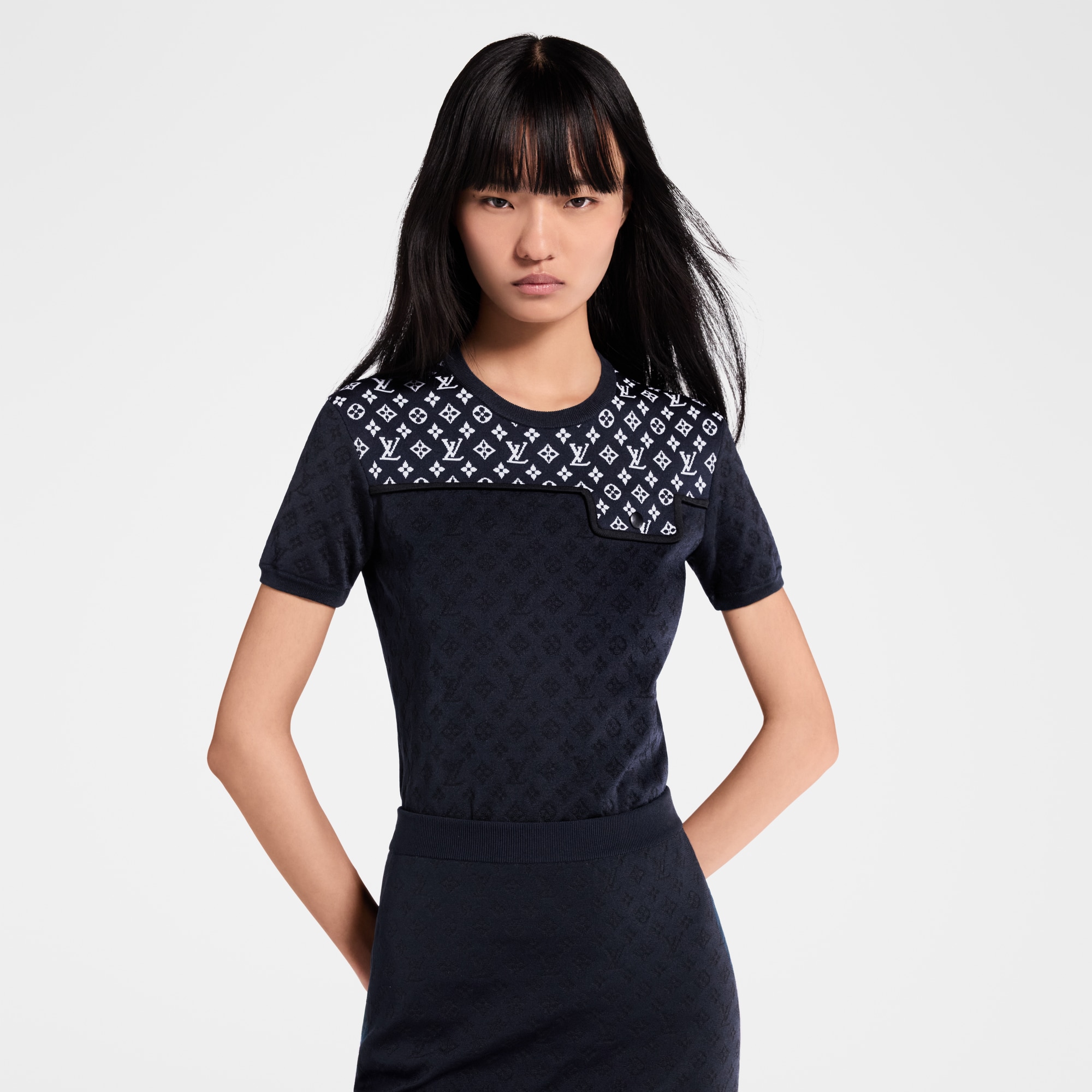 Monogram Jacquard Knit Top  in Women
