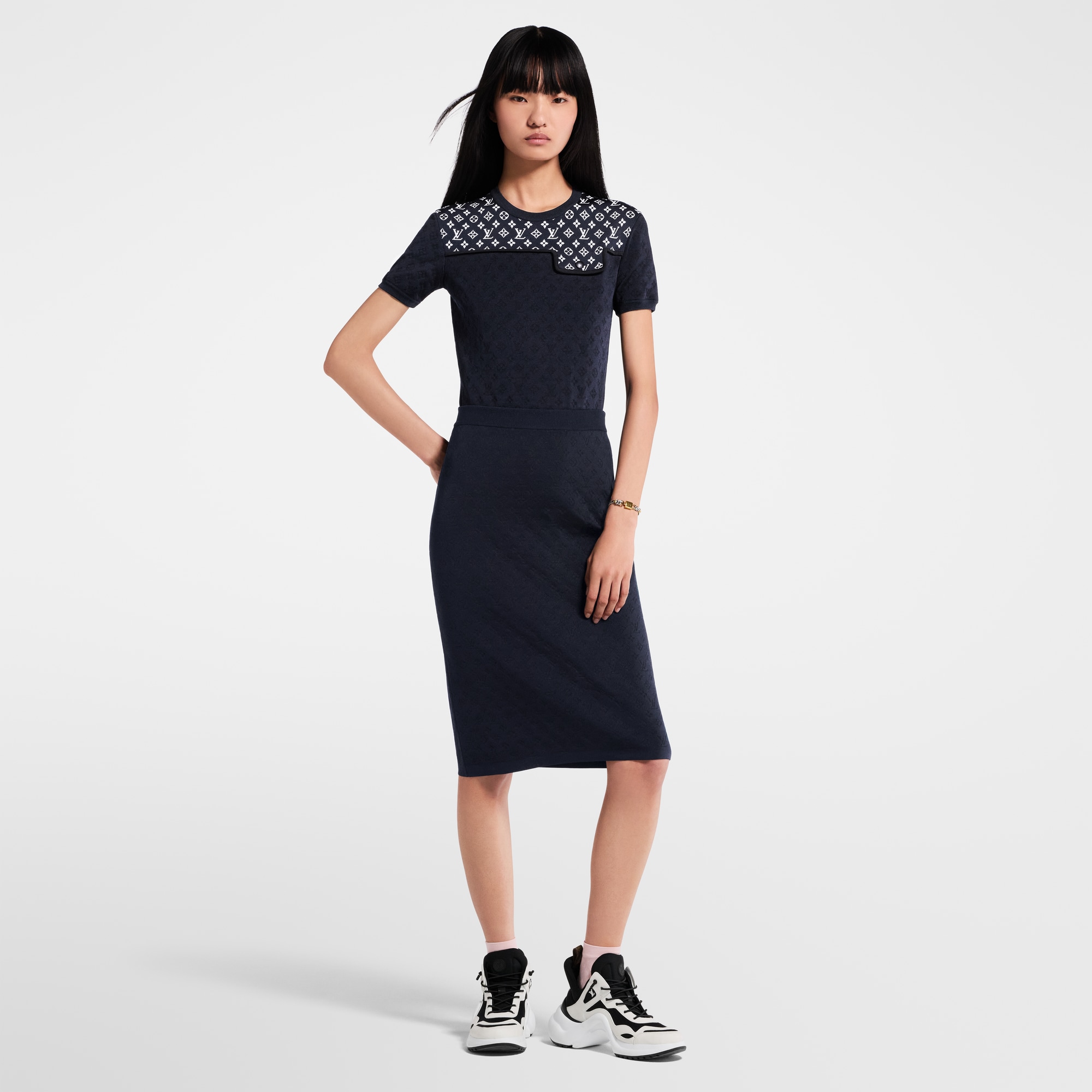 Monogram Jacquard Knit Top  in Women