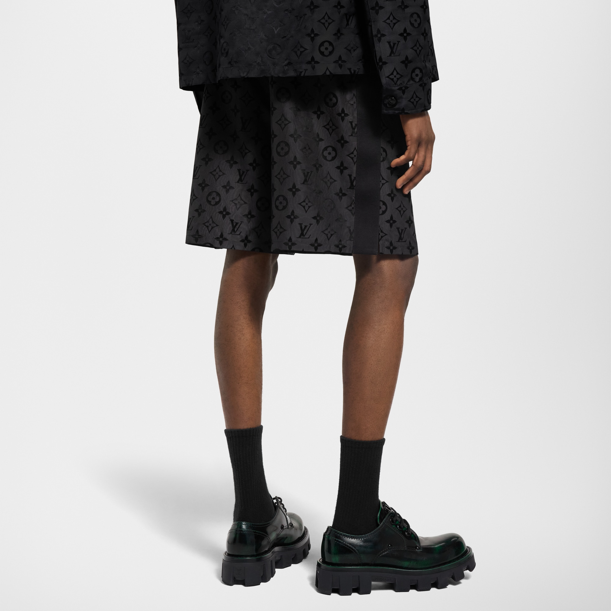 Monogram Moire Jacquard Silk Shorts  in Men
