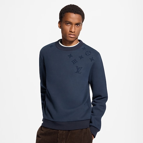 Monogram Needle-Punched Crewneck in Men's Ready to Wear All Ready to Wear collections by Louis Vuitton (Product zoom)