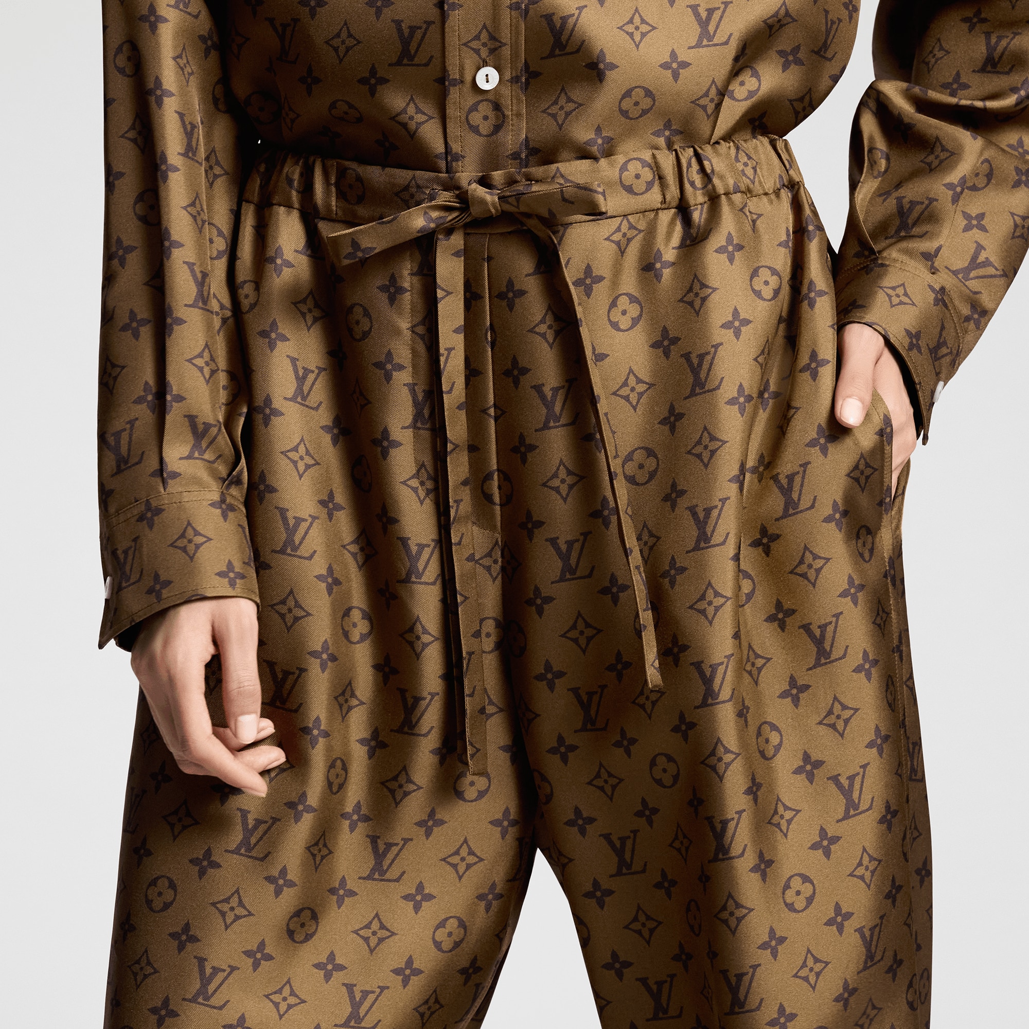 Monogram 印花寬鬆睡衣式長褲  in 女士