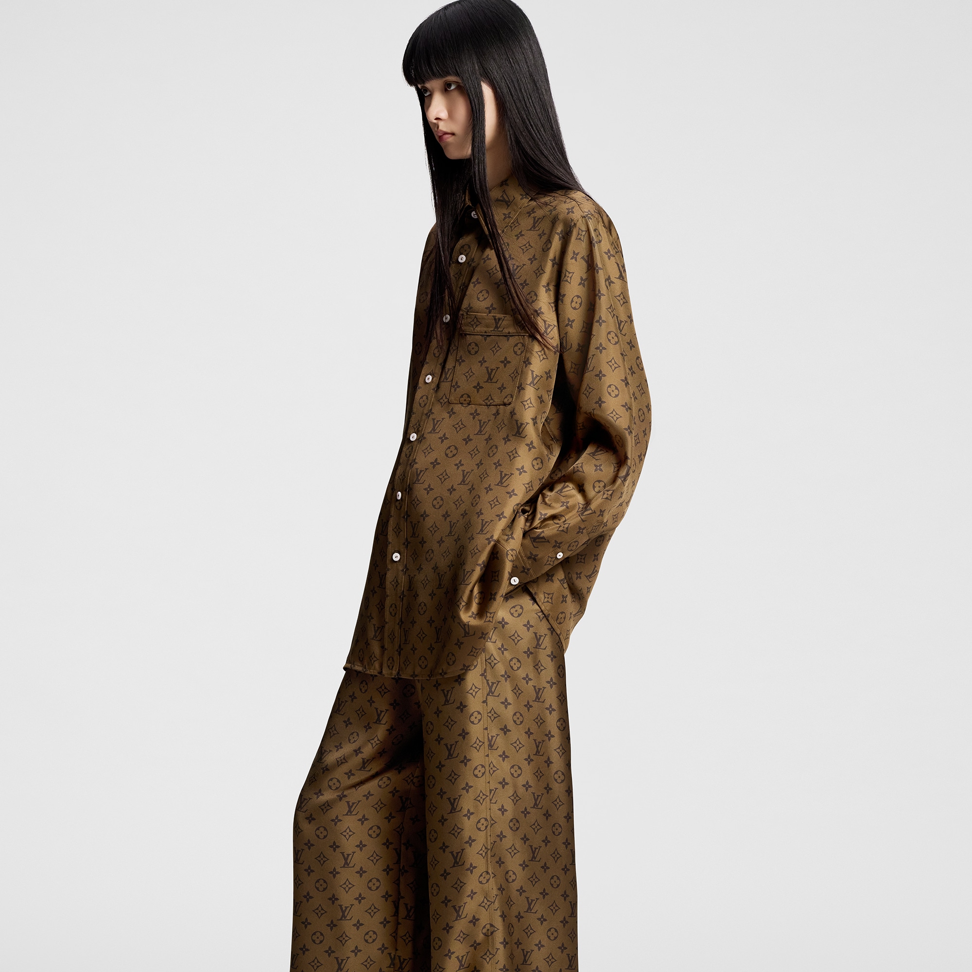 Monogram 印花寬鬆睡衣式長褲  in 女士