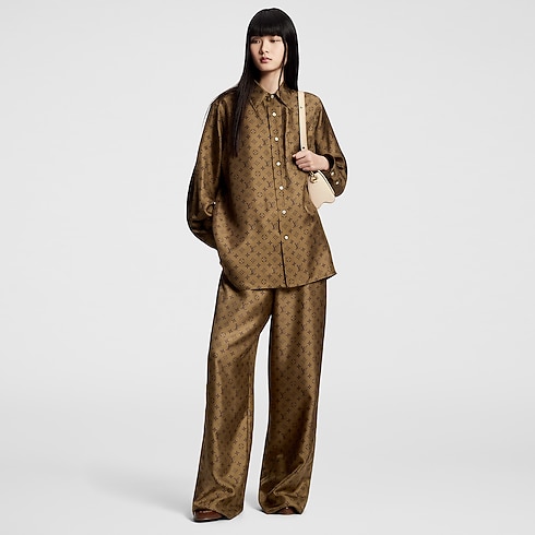 Monogram Print Baggy Pajama Pants in Women's Ready to Wear Pants collections by Louis Vuitton (Product zoom)