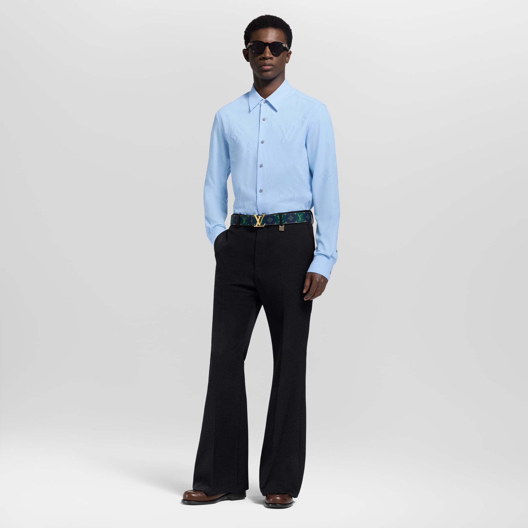 Monogram Printed Long-Sleeved Shirt  in Men