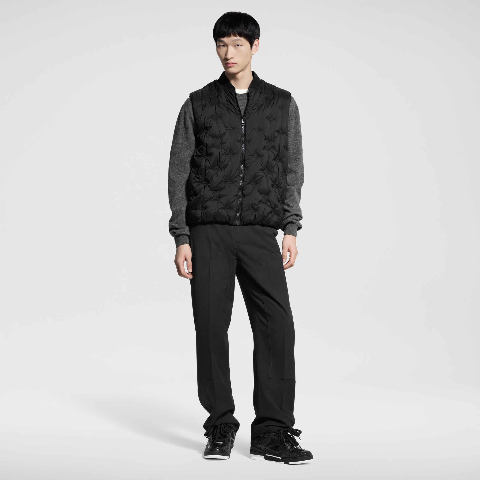 Monogram 絎縫尼龍面料背心  in 男士