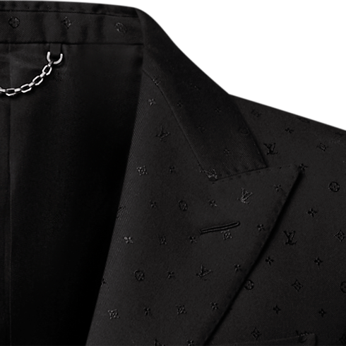 Monogram Satin Single-Breasted Pont Neuf Jacket in Men's New In Men } collections by Louis Vuitton (Product zoom)