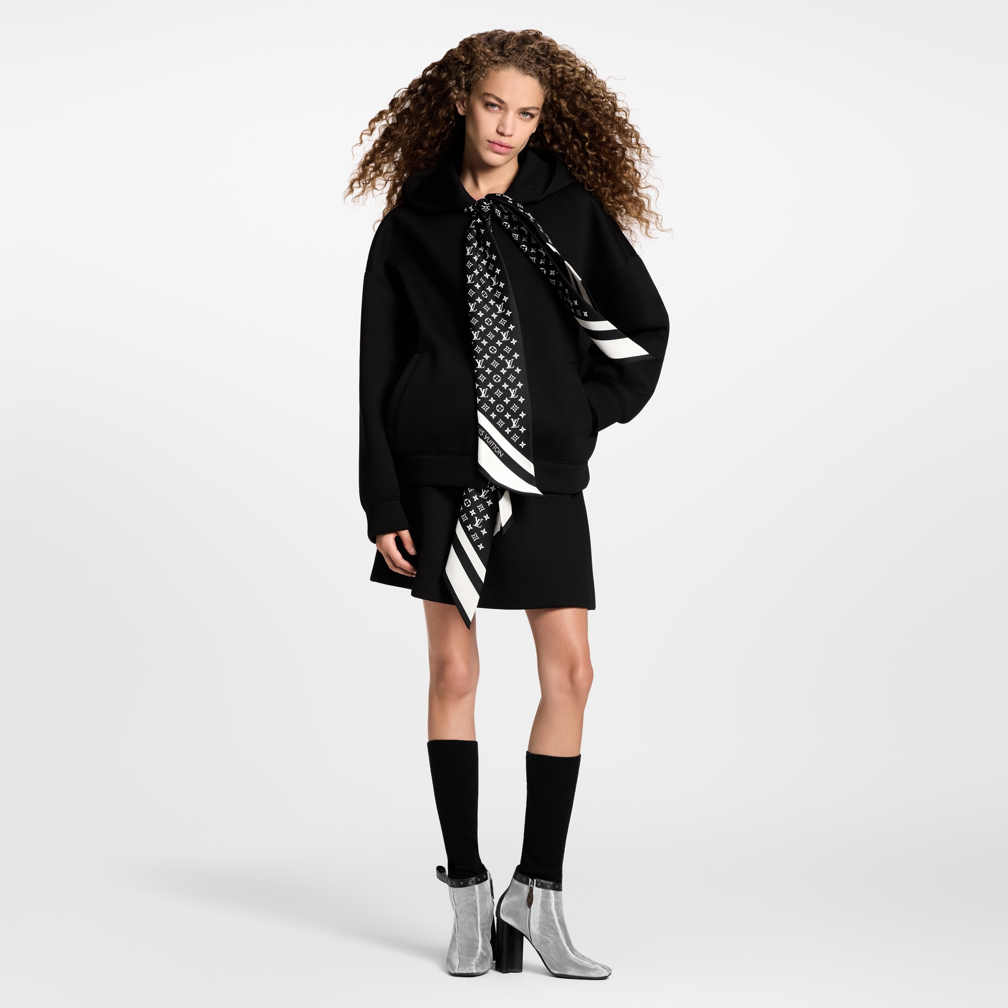 Monogram 頸巾拉鏈連帽外套  in 女士