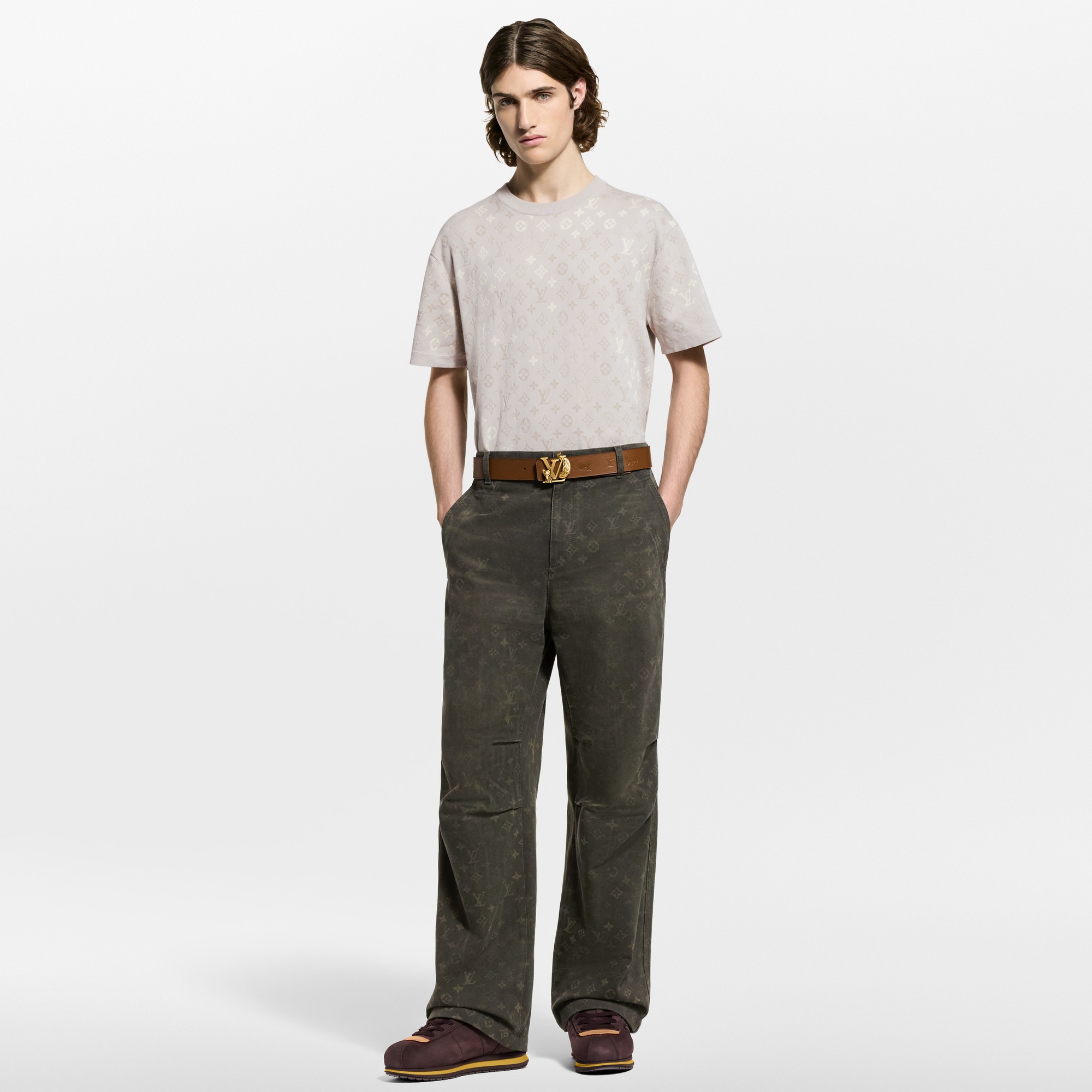 Monogram圖案短袖圓領上衣  in 男士