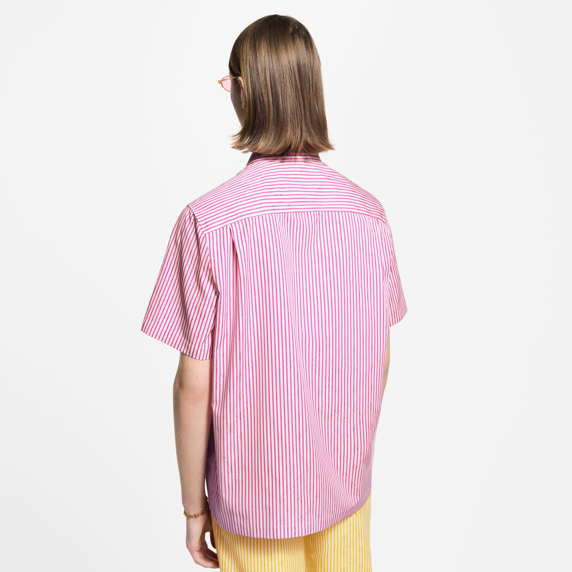 Monogram Striped Short-Sleeved Shirt  in Men