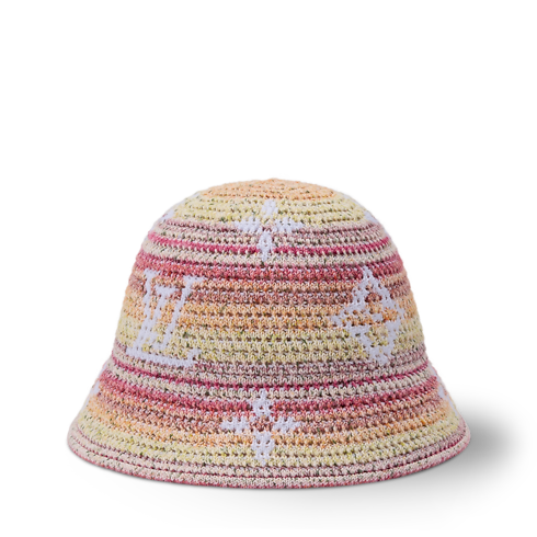Monogram Stripes Crochet Bucket Hat . in Men's Accessories Hats, Beanies and Socks collections by Louis Vuitton (Product zoom)