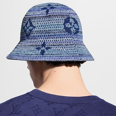 Monogram Stripes Crochet Bucket Hat . in Men's Accessories Hats, Beanies and Socks collections by Louis Vuitton (Product zoom)