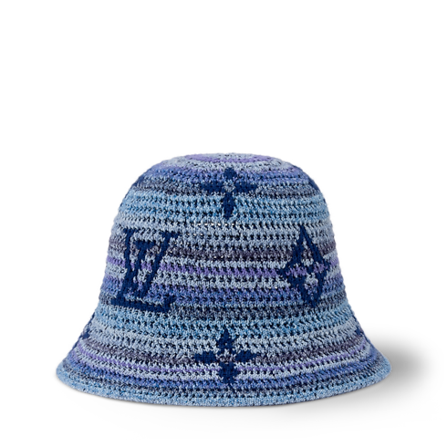 Monogram Stripes Crochet Bucket Hat . in Men's Accessories Hats, Beanies and Socks collections by Louis Vuitton (Product zoom)