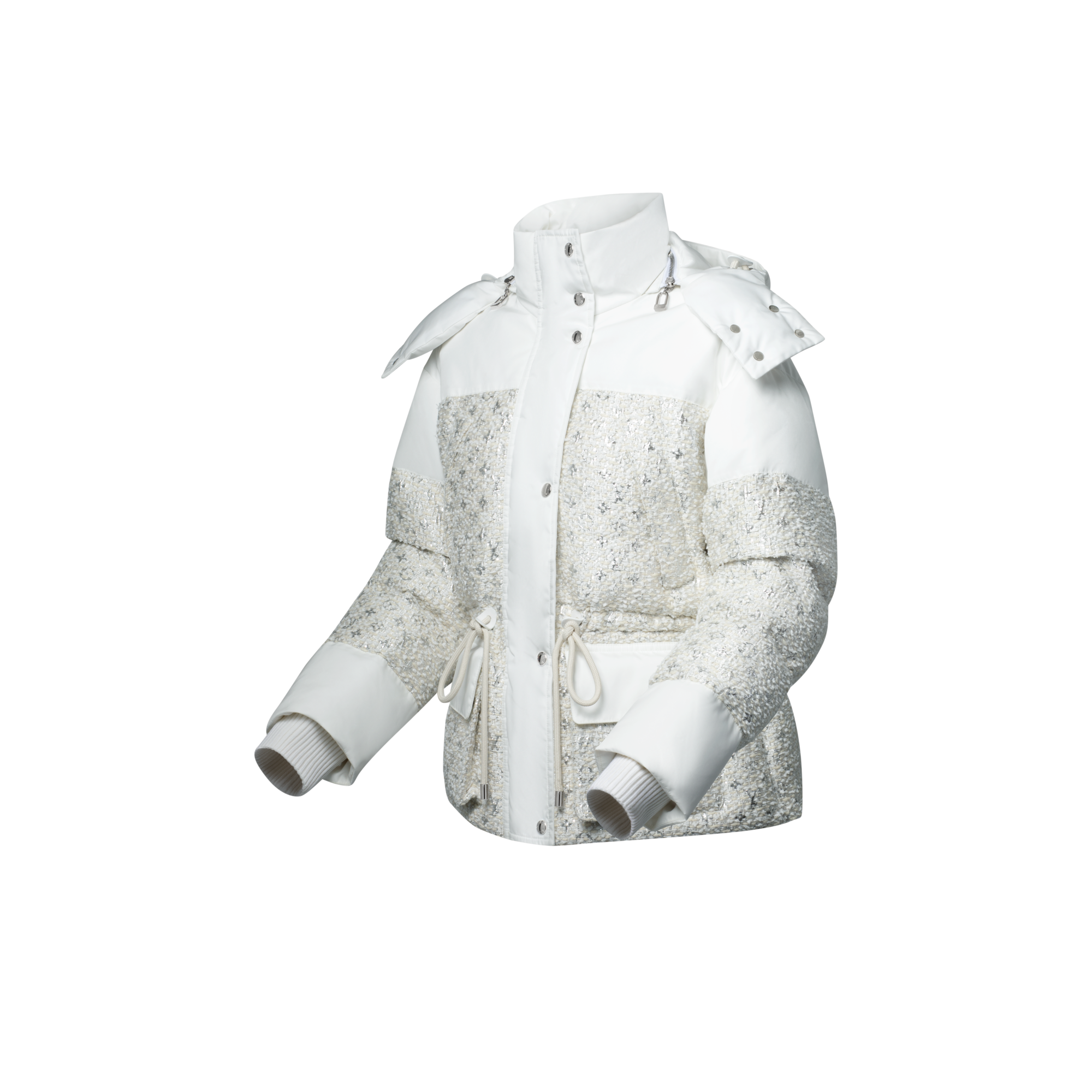 Monogram圖案粗花呢羽絨外套  in 女士