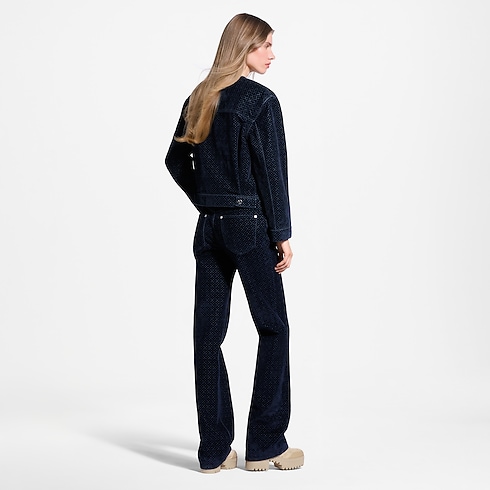 Nanogram Flocked Velvet Jeans in Women's Ready to Wear Pants and Shorts collections by Louis Vuitton (Product zoom)
