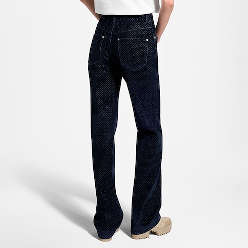Nanogram Flocked Velvet Jeans in Women's Ready to Wear Pants and Shorts collections by Louis Vuitton (Product zoom)