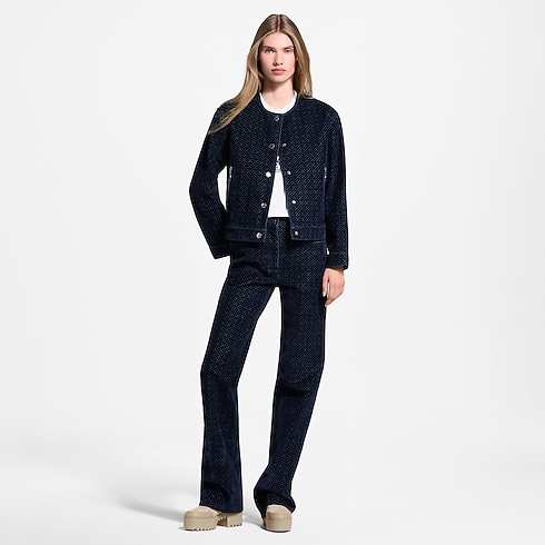 Nanogram Flocked Velvet Jeans in Women's Ready to Wear Pants and Shorts collections by Louis Vuitton (Product zoom)