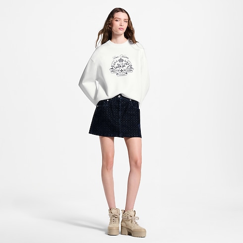 Nanogram Flocked Velvet Mini Skirt in Women's Ready to Wear New In Ready-to-Wear collections by Louis Vuitton (Product zoom)