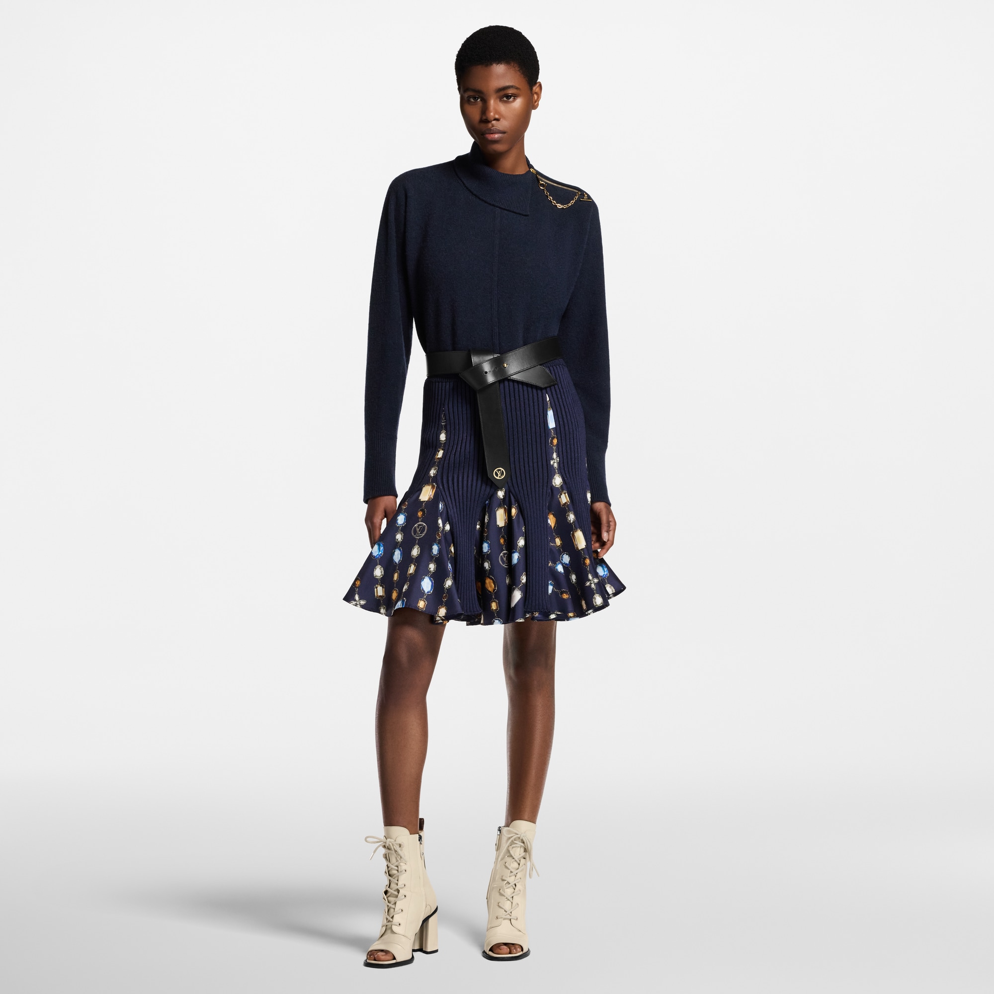 Necklace Insert Knit Skirt  in Women