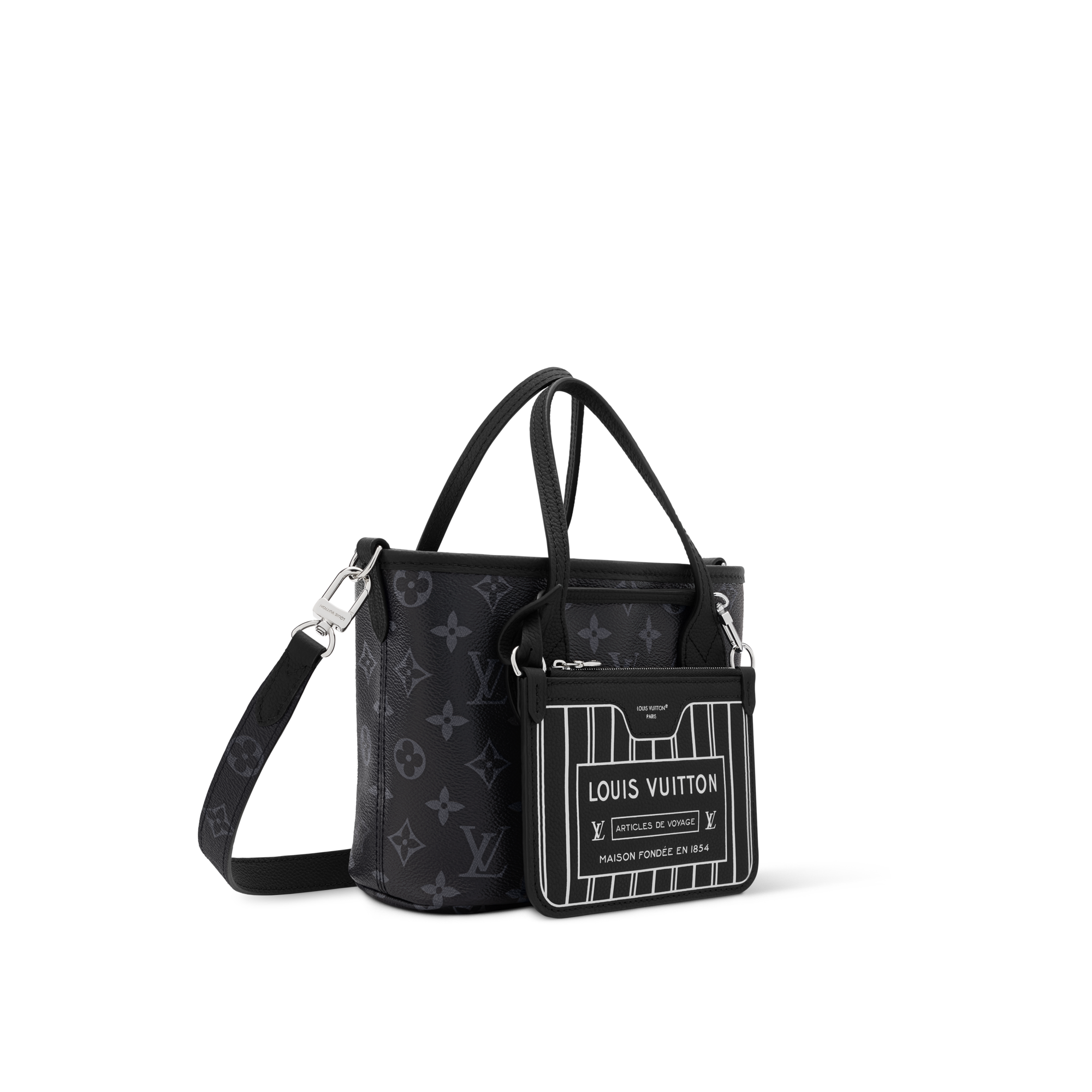 Neverfull Bandoulière Inside Out BB Monogram Eclipse Canvas in Bags and Small Leather Goods