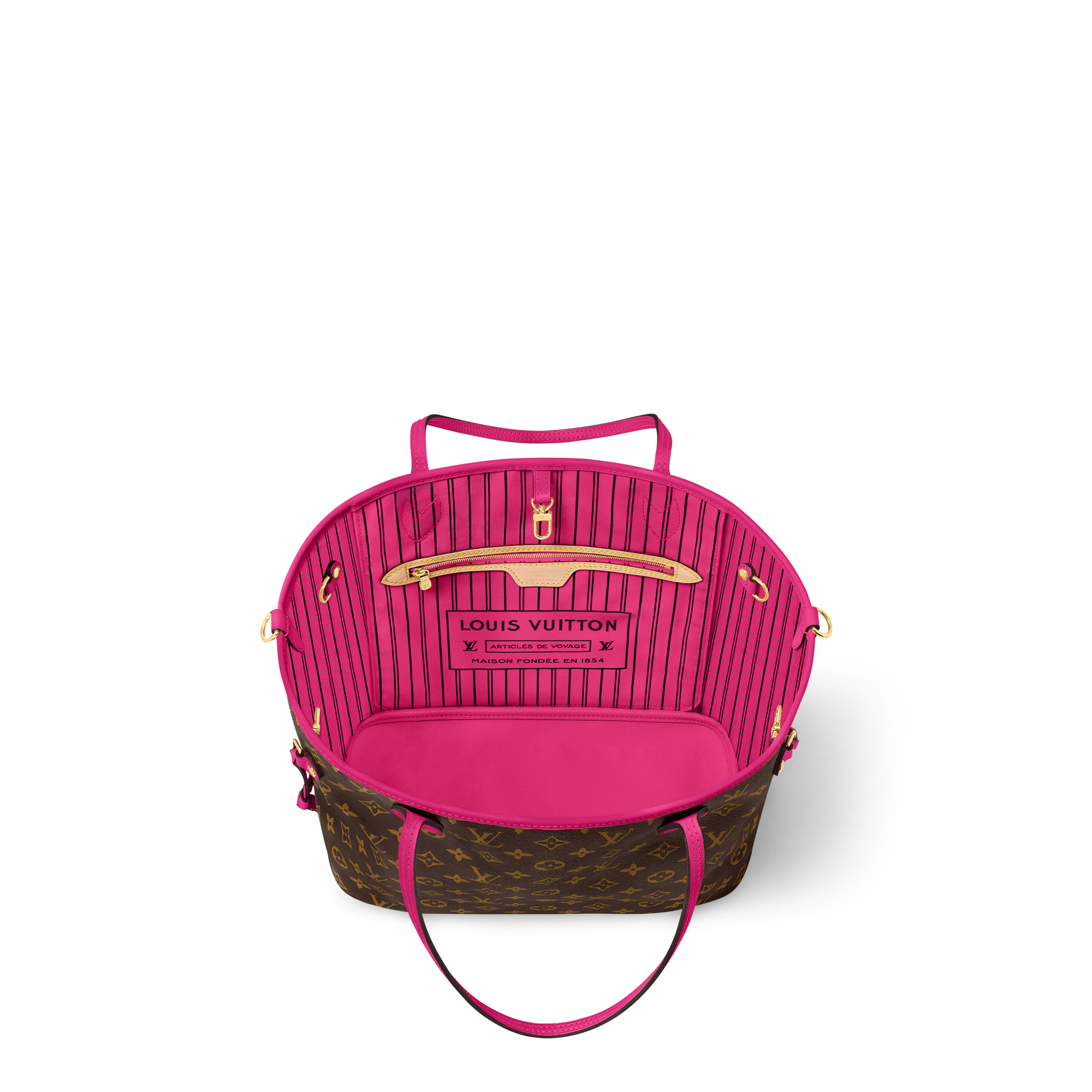 Neverfull Bandoulière Inside Out MM Monogram 帆布 in 時尚手袋及小型皮具