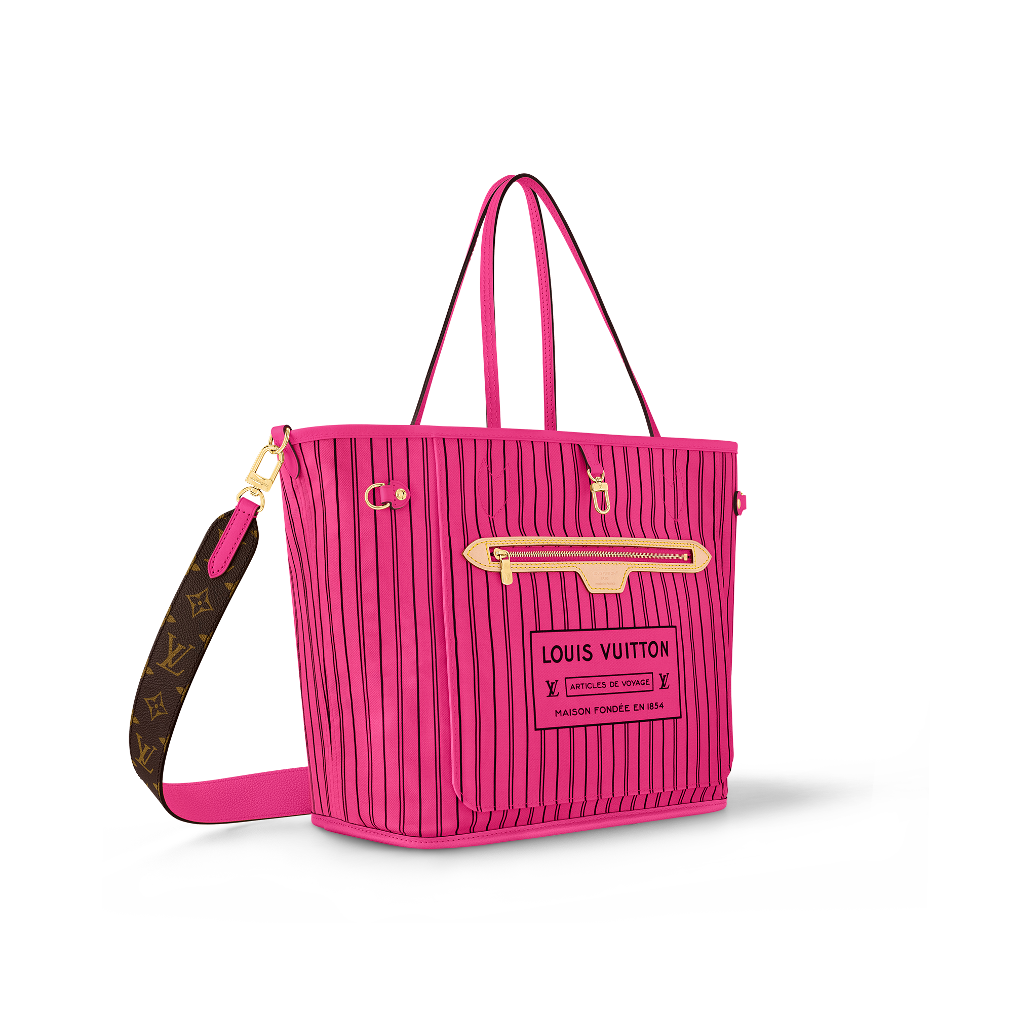 Neverfull Bandoulière Inside Out MM Monogram 帆布 in 時尚手袋及小型皮具