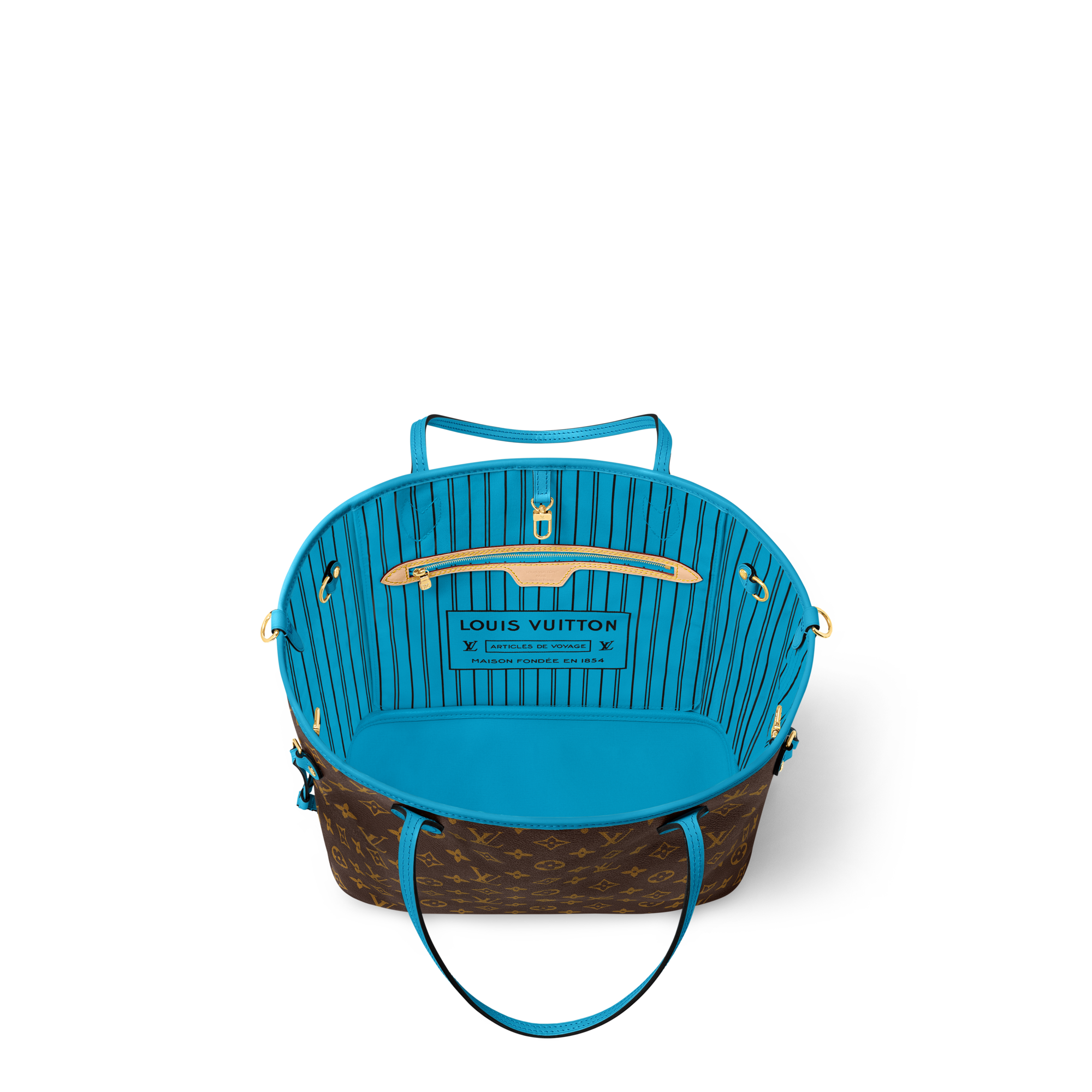 Neverfull Bandoulière Inside Out MM Monogram 帆布 in 時尚手袋及小型皮具