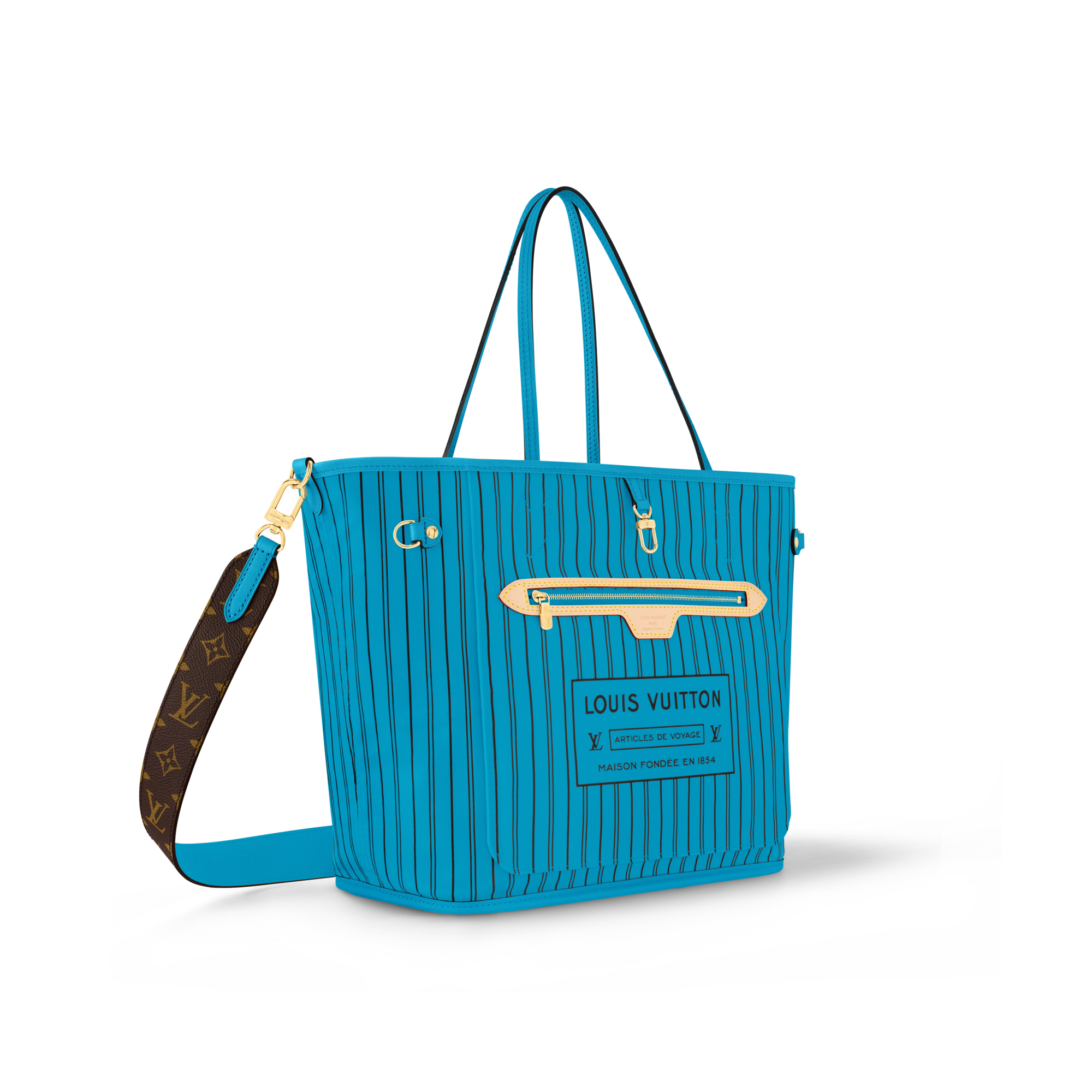 Neverfull Bandoulière Inside Out MM Monogram 帆布 in 時尚手袋及小型皮具