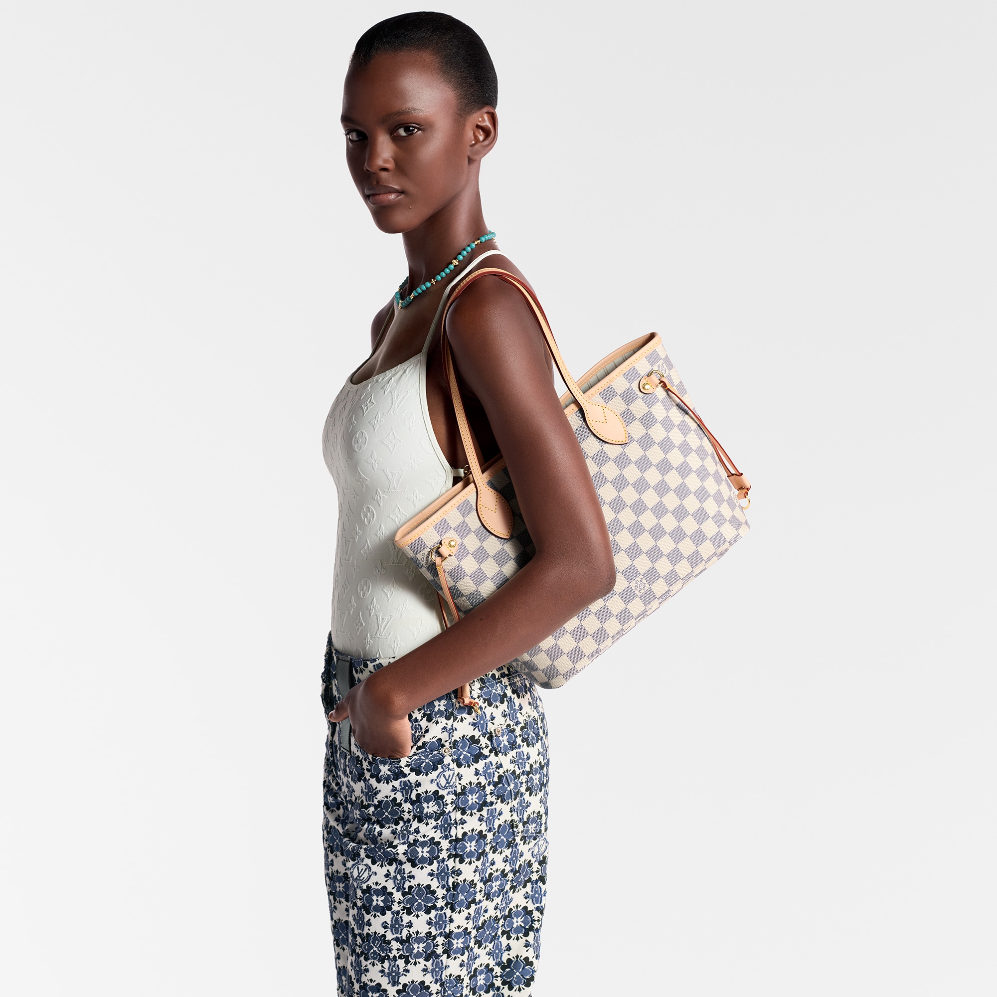 Neverfull PM Damier Azur Canvas in Women