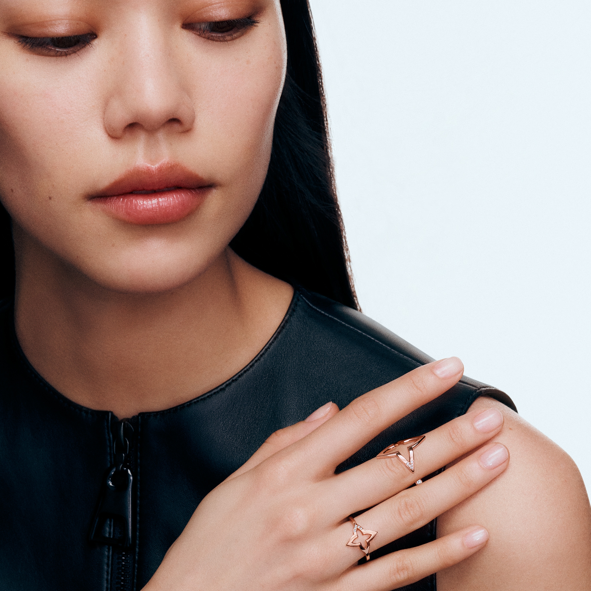 Ombre Blossom 開放式戒指 - 配玫瑰K金及鑽石  in 珠寶系列