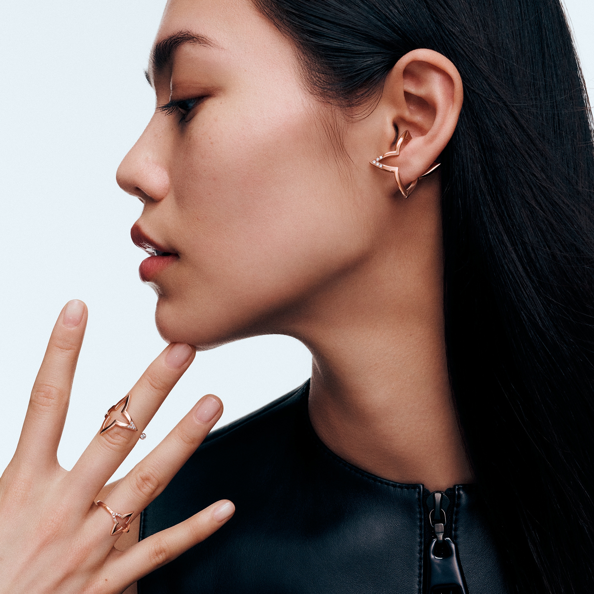 Ombre Blossom 開放式戒指 - 配玫瑰K金及鑽石  in 珠寶系列