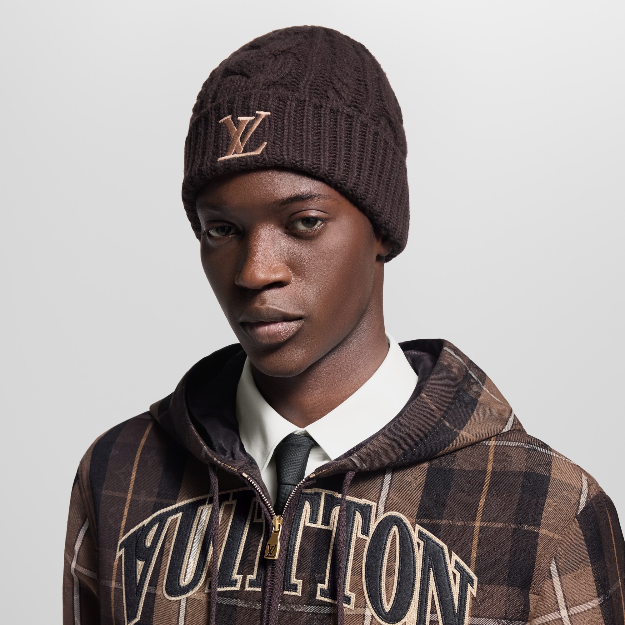Only LV Mini Cable Beanie . in Men