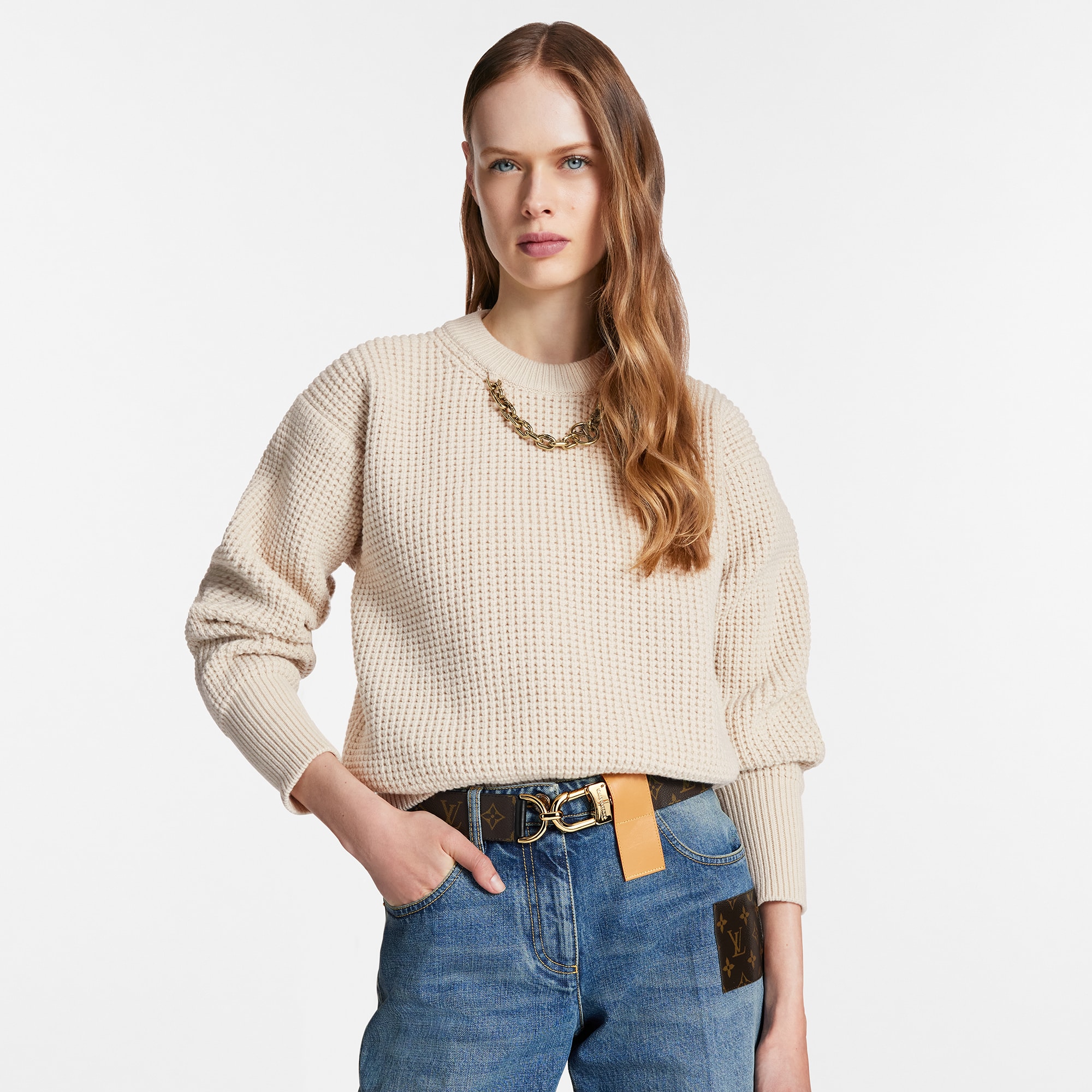 Oversized Hook 40mm Reversible Belt Monogram Canvas in Women