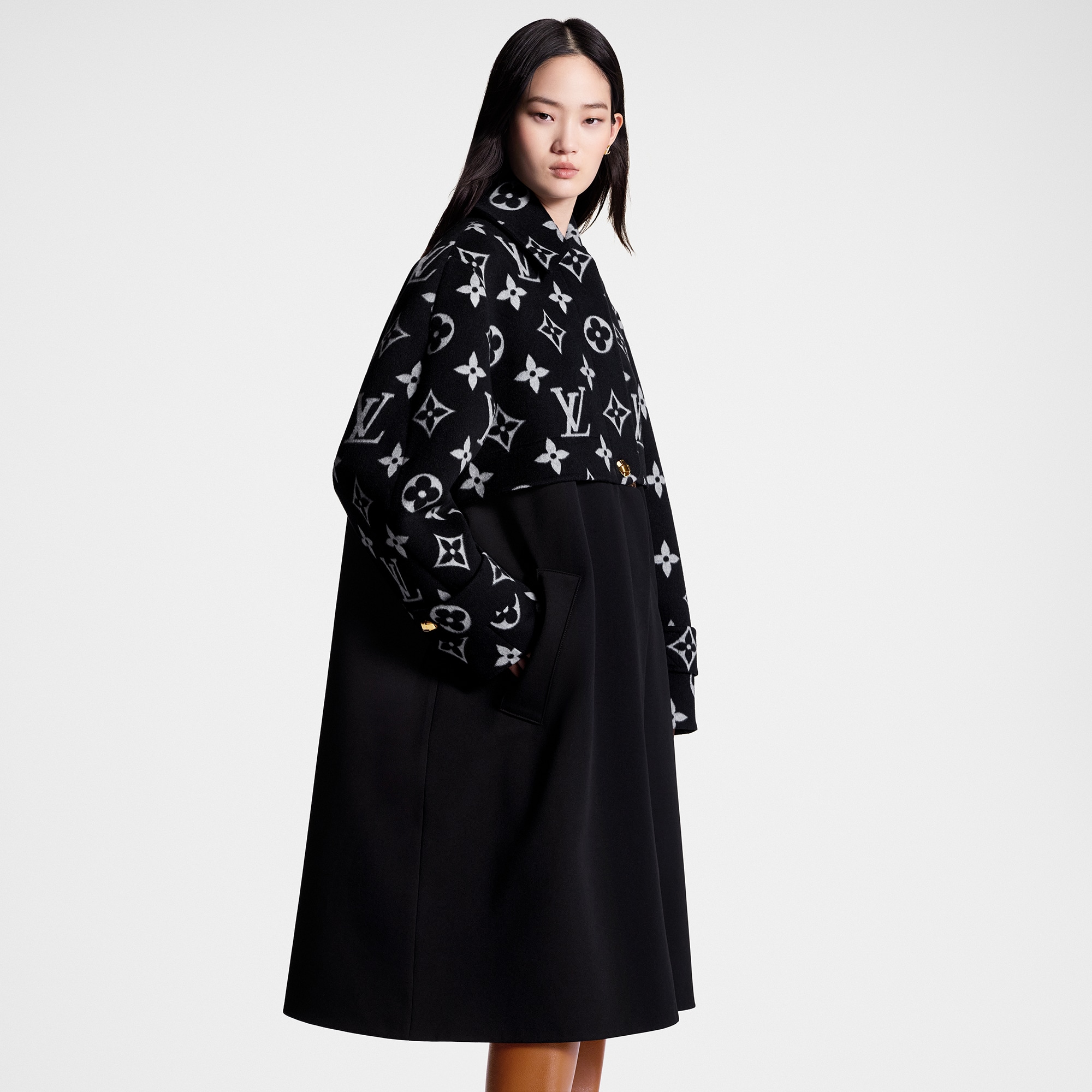 寬鬆版型 Monogram 圖案裝飾大衣  in 女士