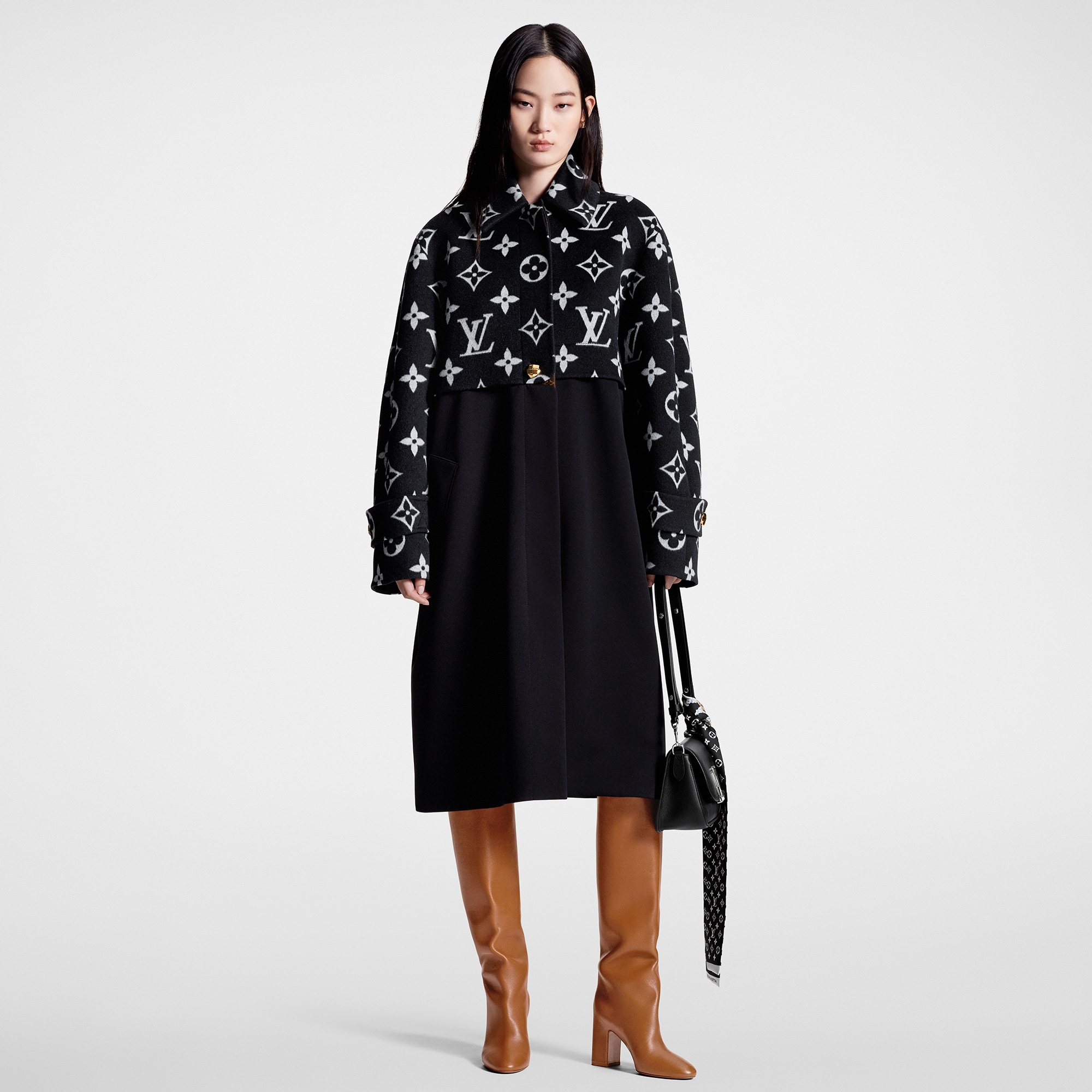 寬鬆版型 Monogram 圖案裝飾大衣  in 女士