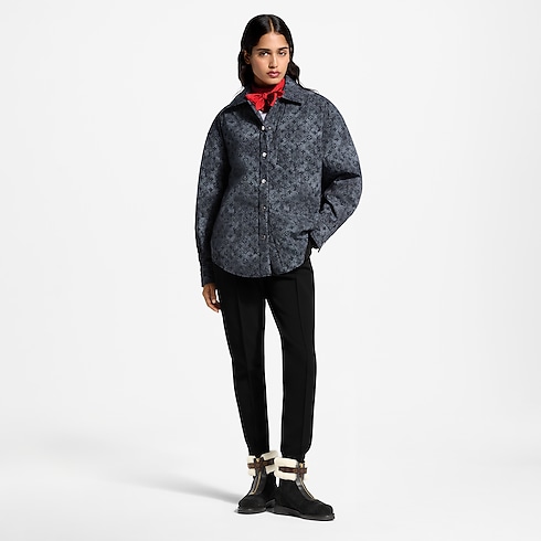 Padded Denim-Effect Monogram Overshirt in Women's Ready to Wear Coats and Jackets collections by Louis Vuitton (Product zoom)