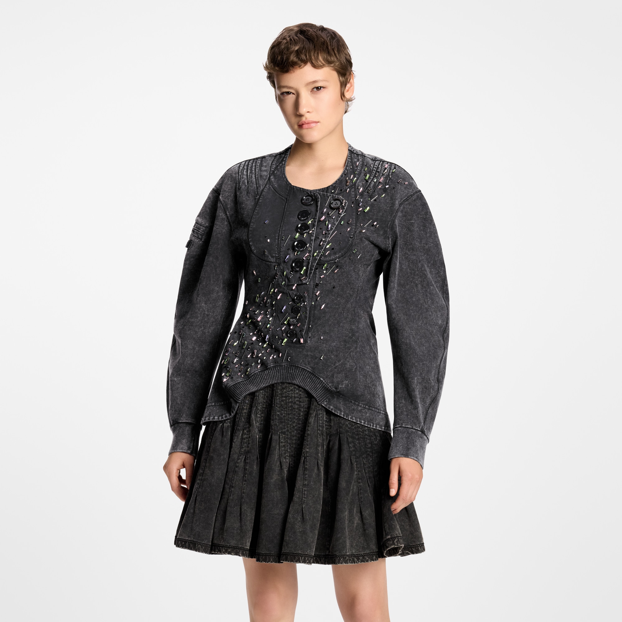 Pleated Jersey Skirt  in Women