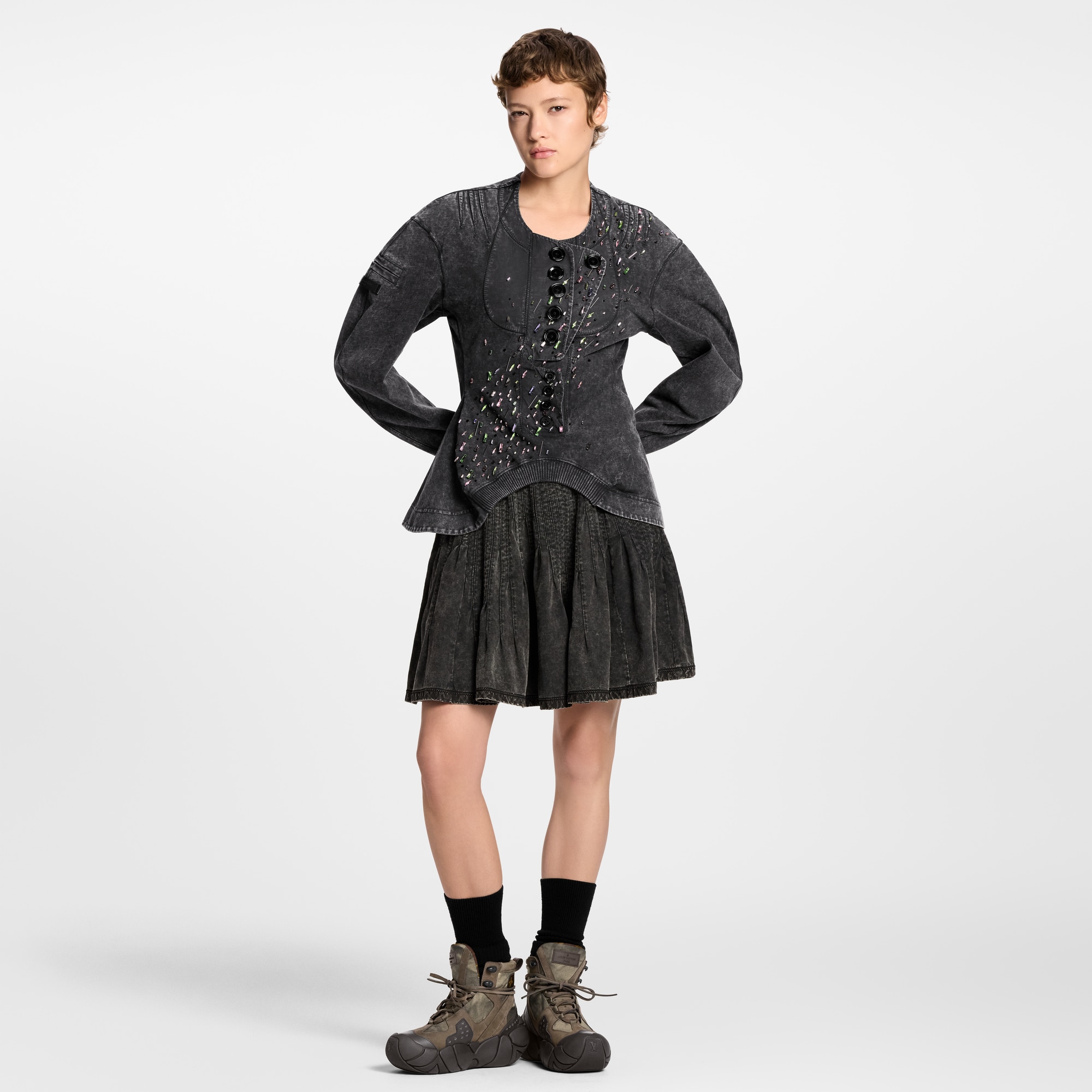 Pleated Jersey Skirt  in Women