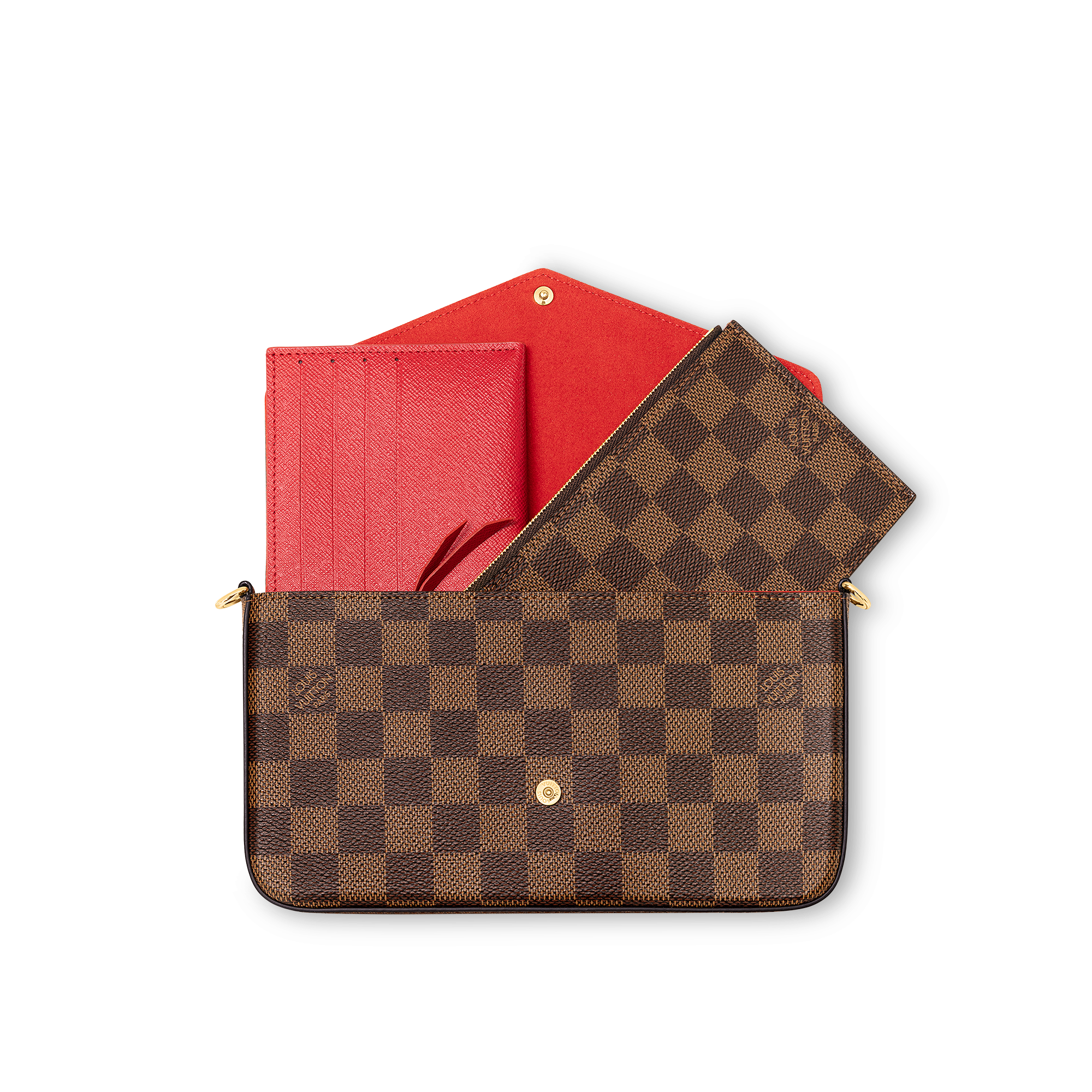 Félicie Pochette Damier Ebène 帆布 in 女士