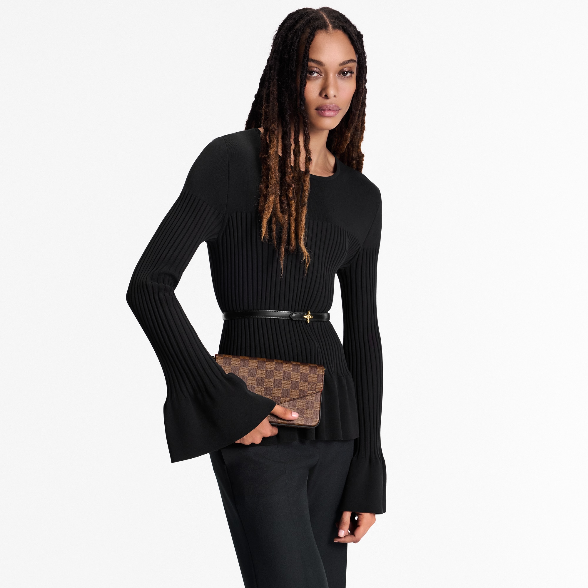 Félicie Pochette Damier Ebène 帆布 in 女士