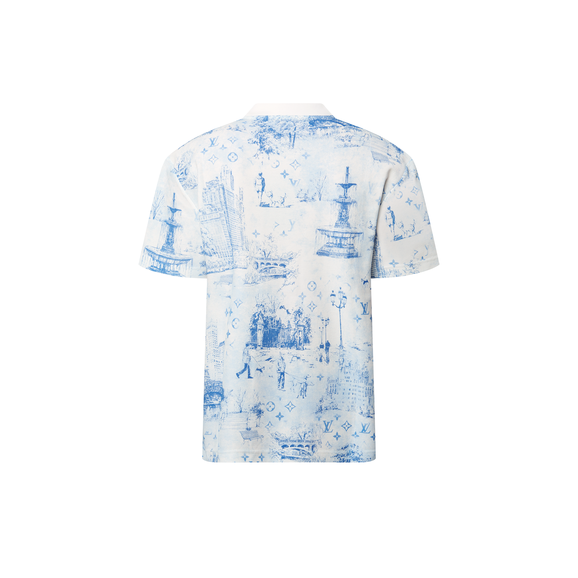 Printed Cotton Pique T-Shirt  in Men