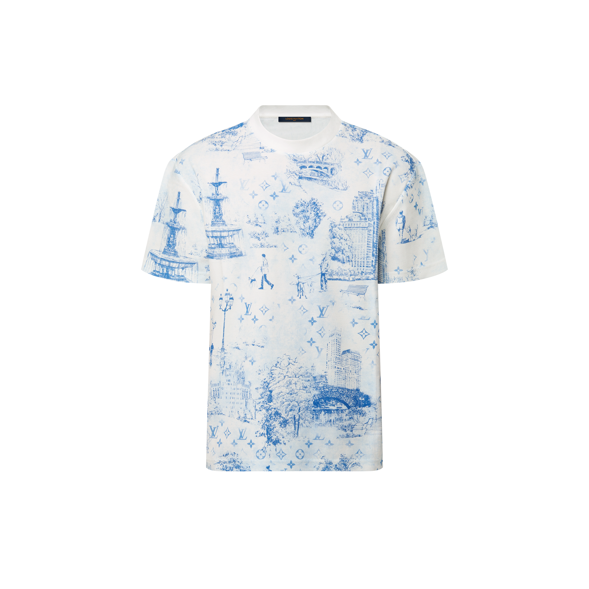 Printed Cotton Pique T-Shirt  in Men