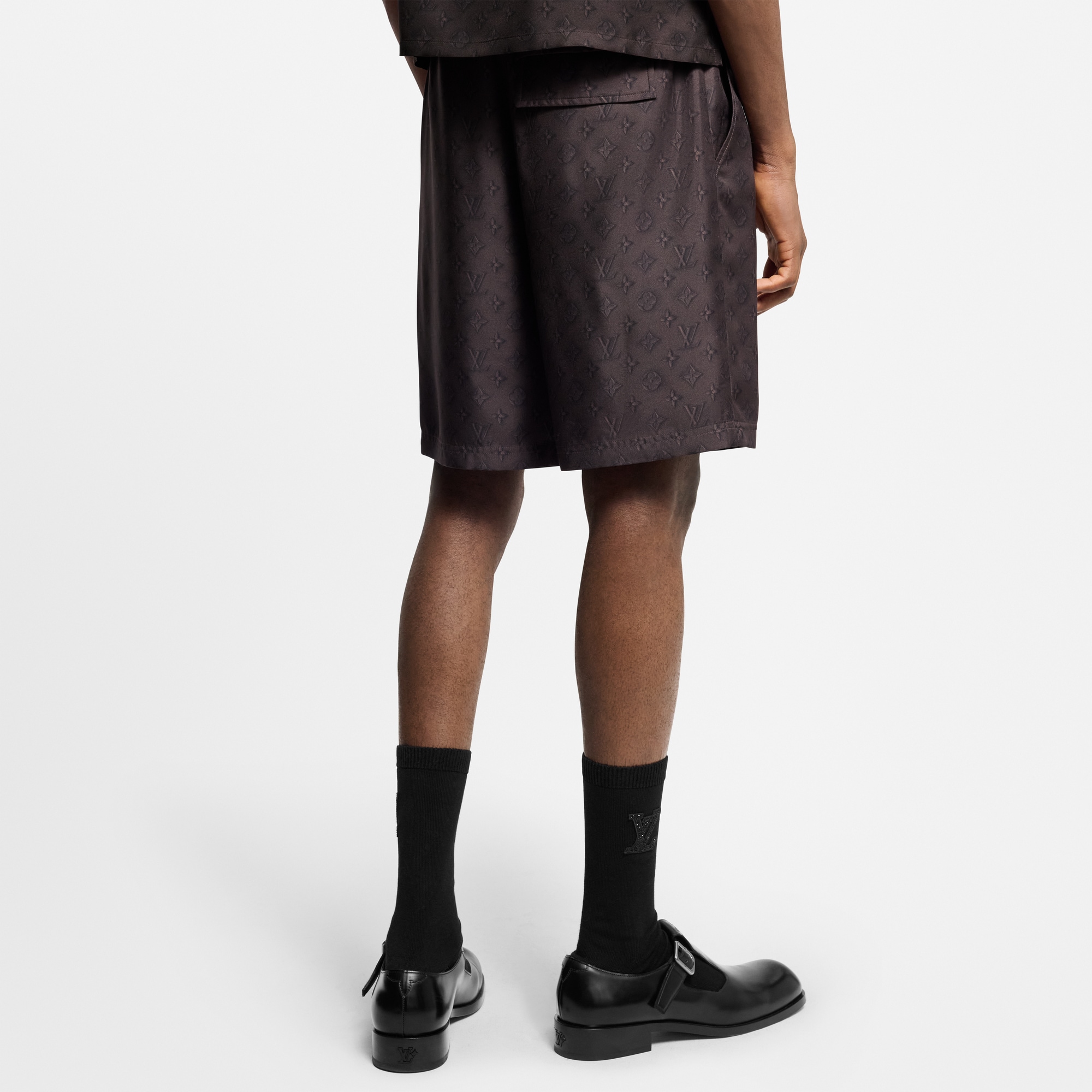 Printed Monogram Silk Shorts  in Men