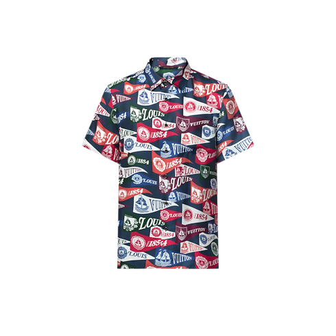 印花短袖絲質混紡面料襯衫 in 男士's 時裝系列 襯衫 collections by Louis Vuitton (產品縮放)