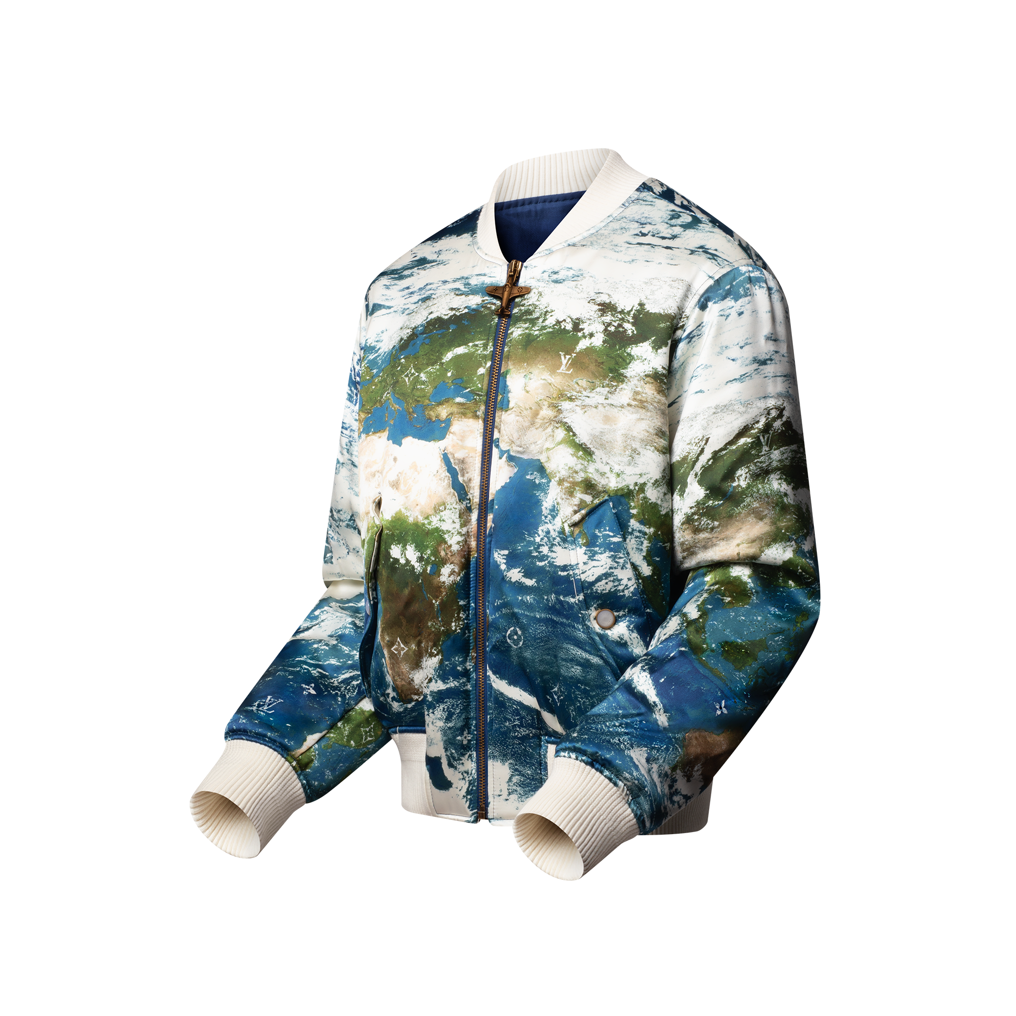 印花純絲混紡面料飛行員外套  in 男士