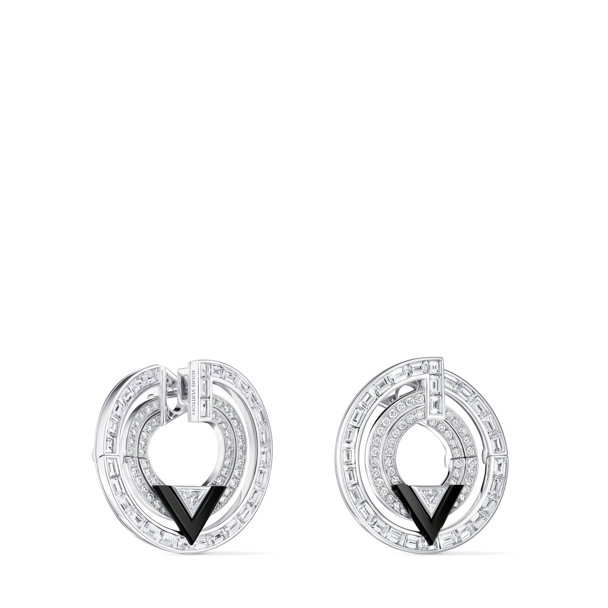 Pure V 環狀耳環 - 配白K金、縞瑪瑙及鑽石  in Les Extraordinaires