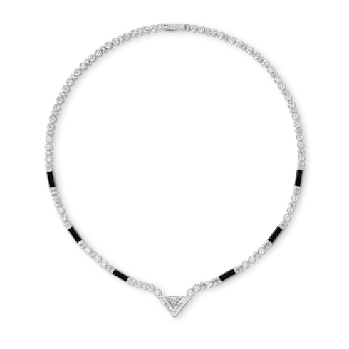 Pure V 項鍊 - 配白K金、縞瑪瑙及鑽石 in Les Extraordinaires's 珠寶系列 項鏈吊墜 collections by Louis Vuitton (產品縮放)