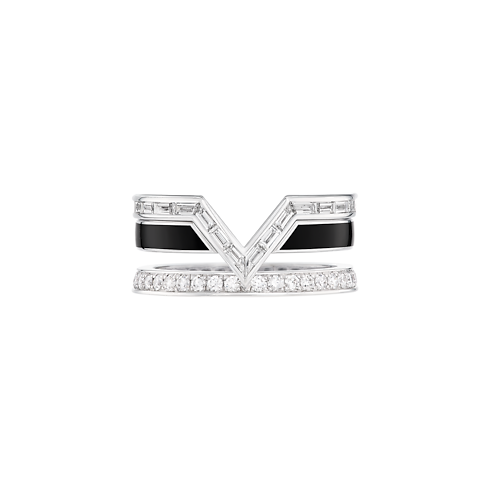 Pure V 戒指 - 配白K金、黑漆及鑽石 in 珠寶系列's 按類別瀏覽 戒指 collections by Louis Vuitton (產品縮放)