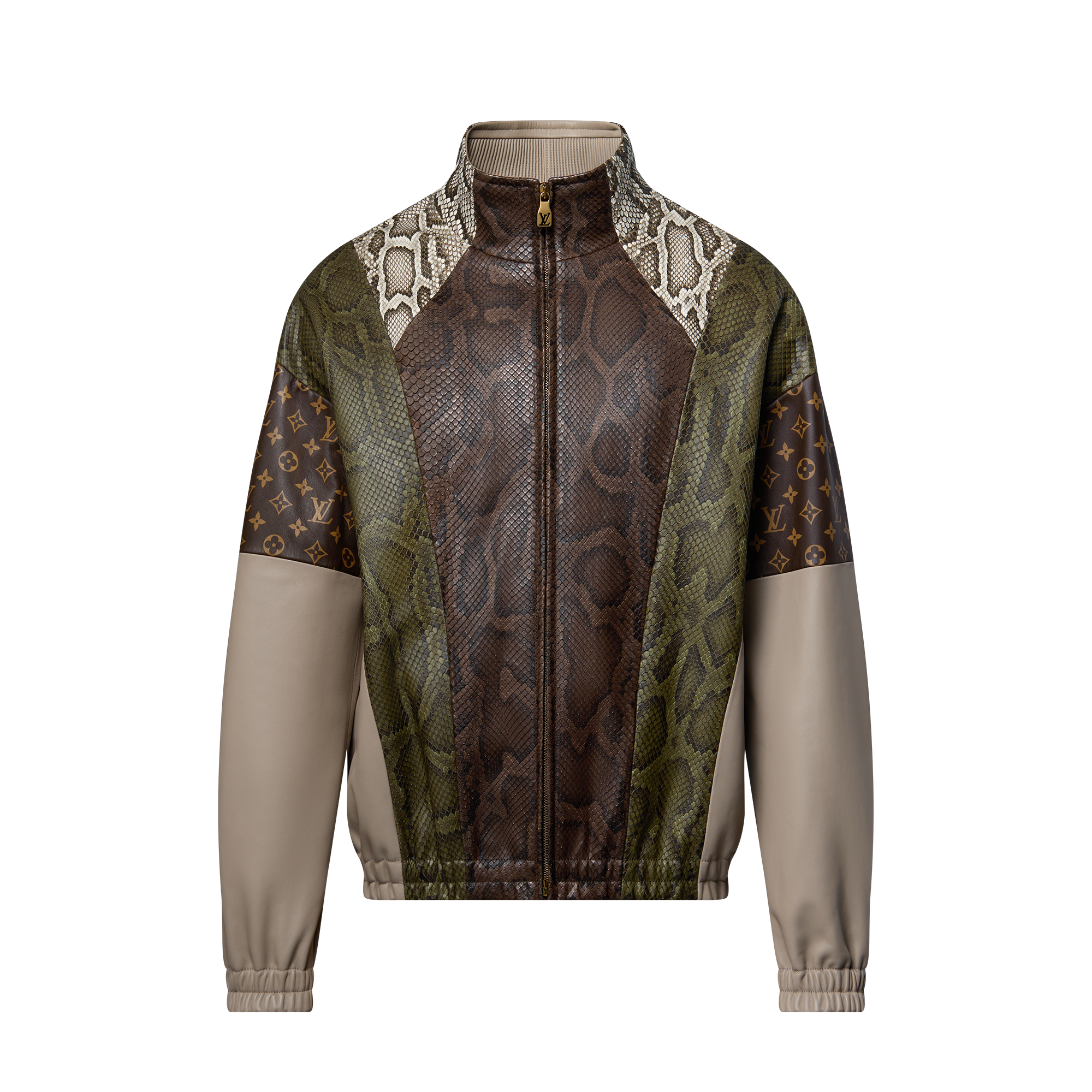 蠎蛇皮混合皮革運動上衣  in 男士