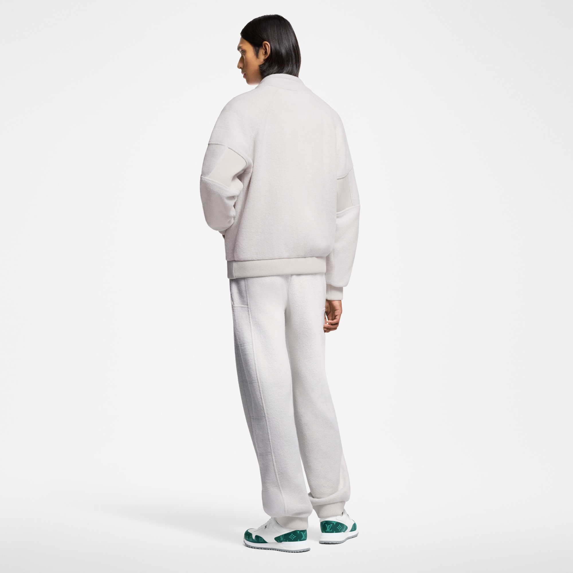 Quilted Textured Wool Pants  in Men